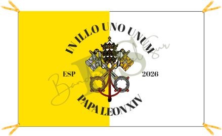 BANDERAS POR LA VISITA DEL PAPA A ESPAÑA EN 2026